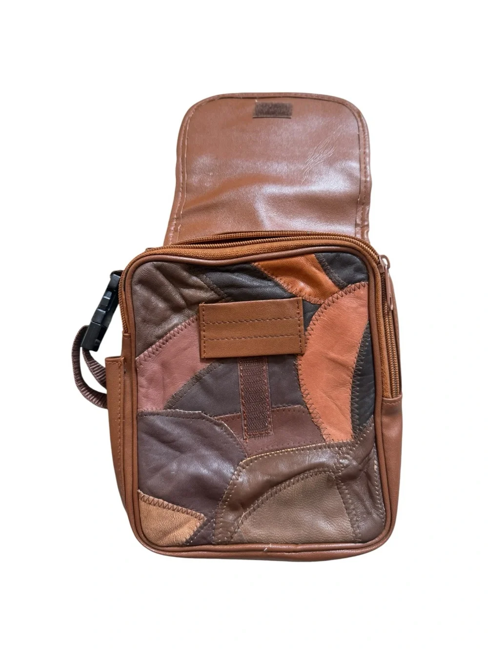 Vintage Taurus Patchwork Leather Crossbody Fanny Pack Bag